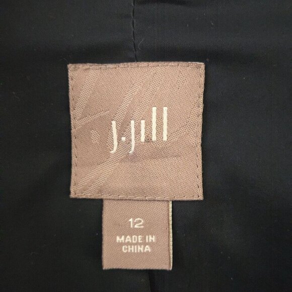 J. Jill 100% Wool Navy Classic 2 Button Blazer Quiet Luxury Size 12 - Picture 4 of 5